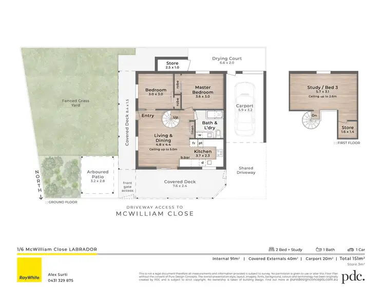 Floorplan of Homely semi-detached listing, 1/6 Mcwilliam Close, Labrador QLD 4215