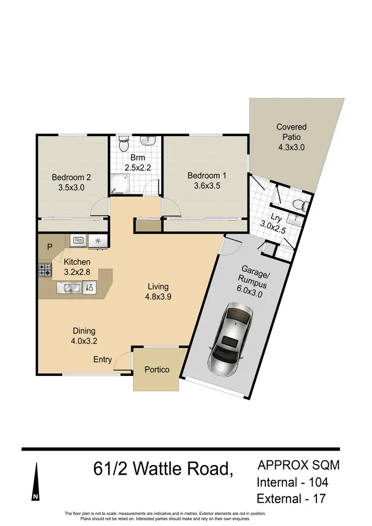 Floorplan of Homely villa listing, 61/2 Wattle Road, Rothwell QLD 4022