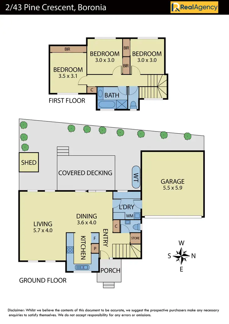 Floorplan of Homely townhouse listing, 2/43 Pine Crescent, Boronia VIC 3155
