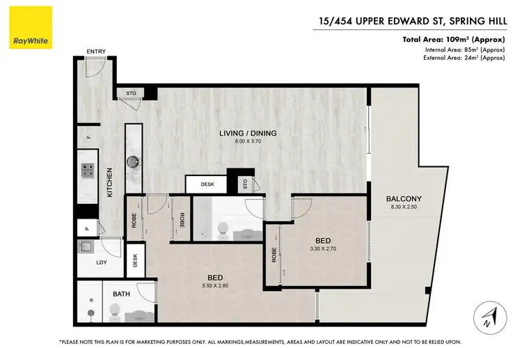 Floorplan of Homely apartment listing, 15/454 Upper Edward Street, Spring Hill QLD 4000