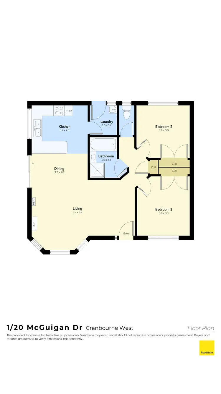 Floorplan of Homely unit listing, 1/20 Mcguigan Drive, Cranbourne West VIC 3977