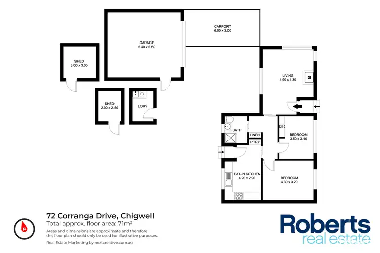 Floorplan of Homely house listing, 72 Corranga Drive, Chigwell TAS 7011