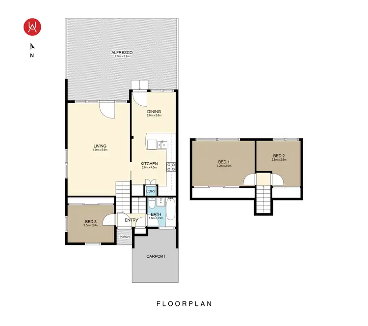 Floorplan of Homely townhouse listing, 20/58 Greenoaks Avenue, Bradbury NSW 2560