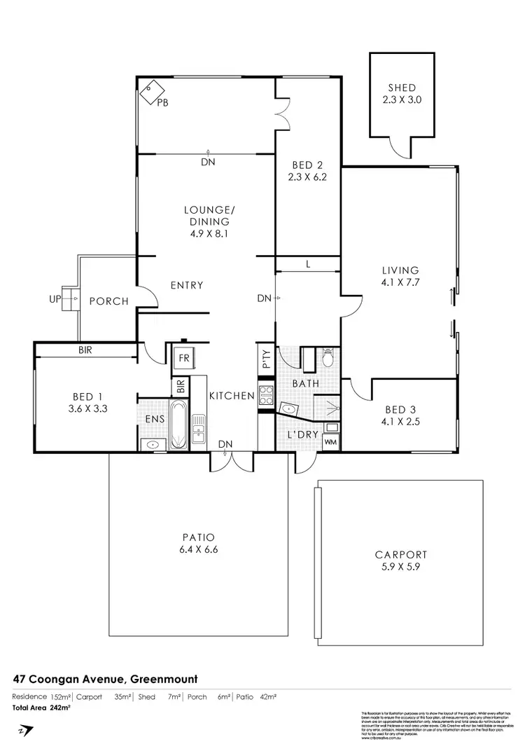 Floorplan of Homely house listing, 47 Coongan Avenue, Greenmount WA 6056