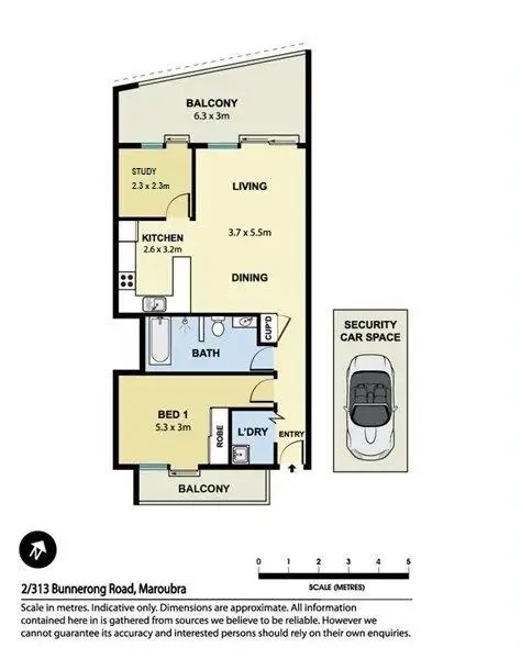 Floorplan of Homely unit listing, 2/313 Bunnerong Road, Maroubra NSW 2035