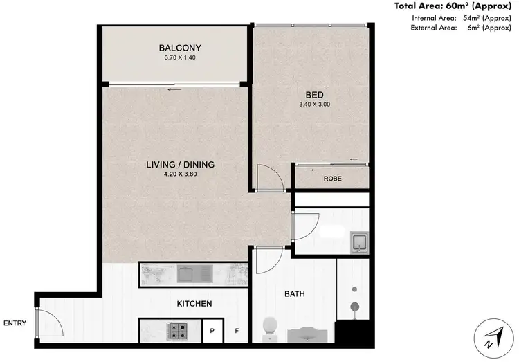 Floorplan of Homely apartment listing, 3405/128 Charlotte Street, Brisbane City QLD 4000