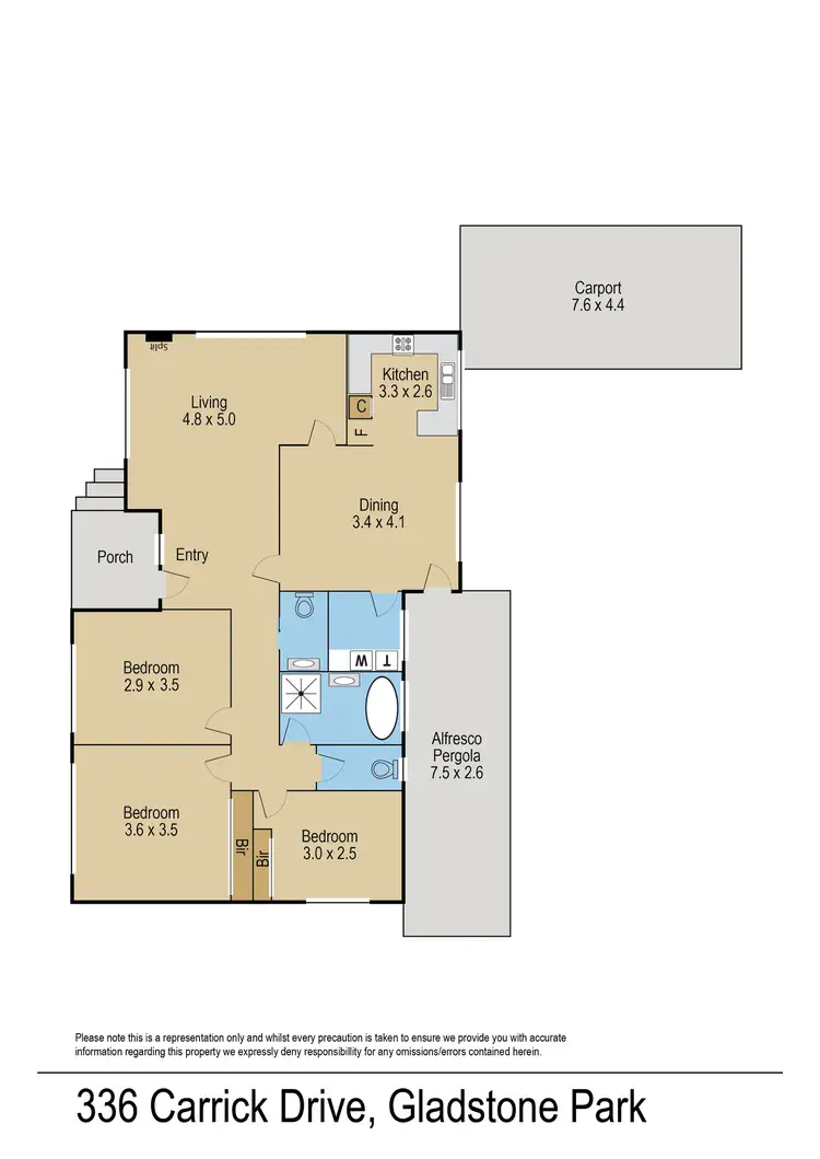 Floorplan of Homely house listing, 336 Carrick Drive, Gladstone Park VIC 3043