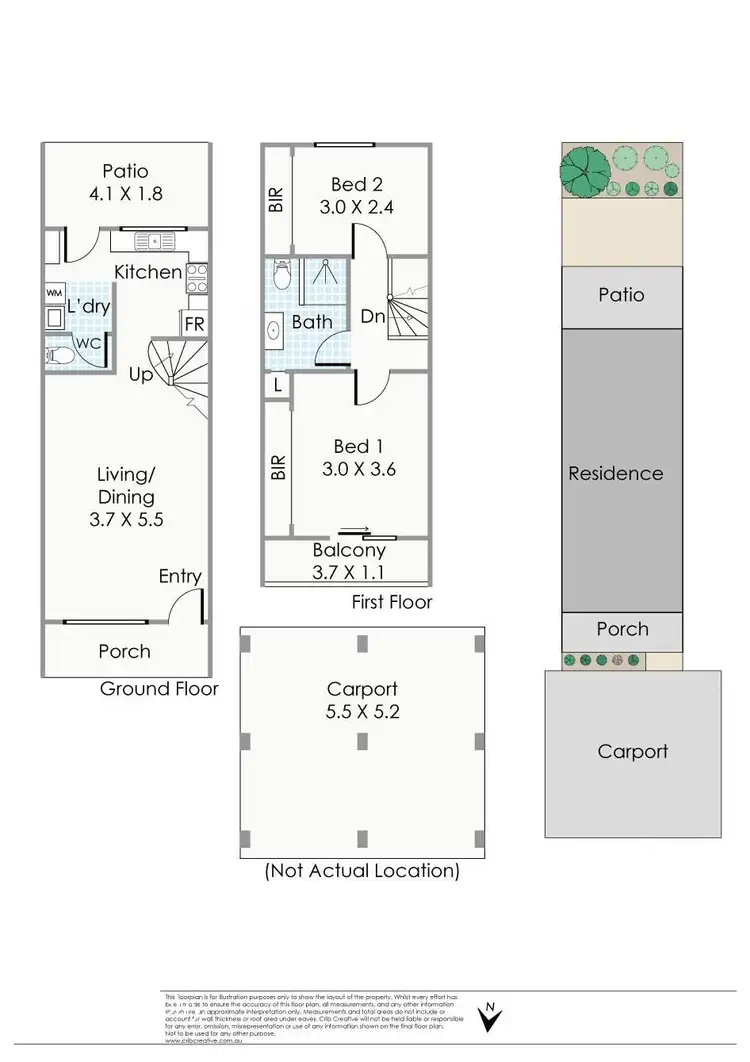 Floorplan of Homely townhouse listing, 2/1 Bellevue Tce, Fremantle WA 6160