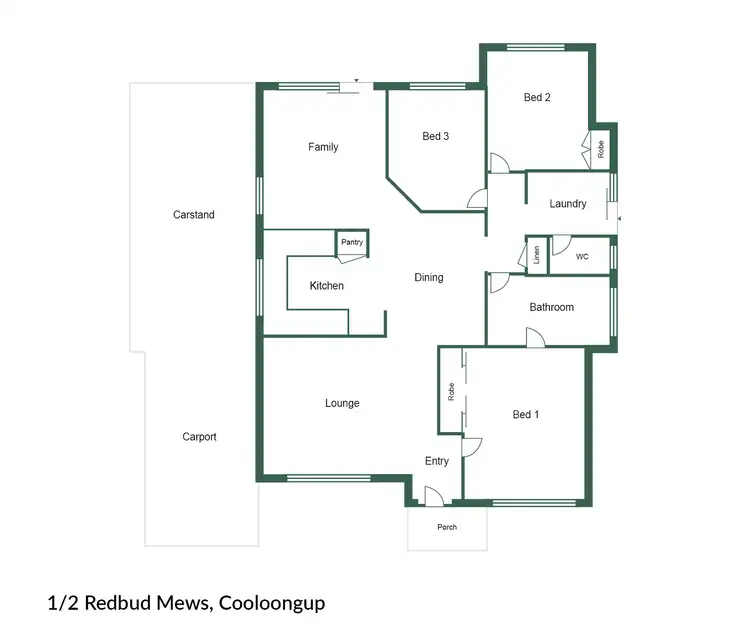 Floorplan of Homely villa listing, 1/2 Redbud Mews, Cooloongup WA 6168