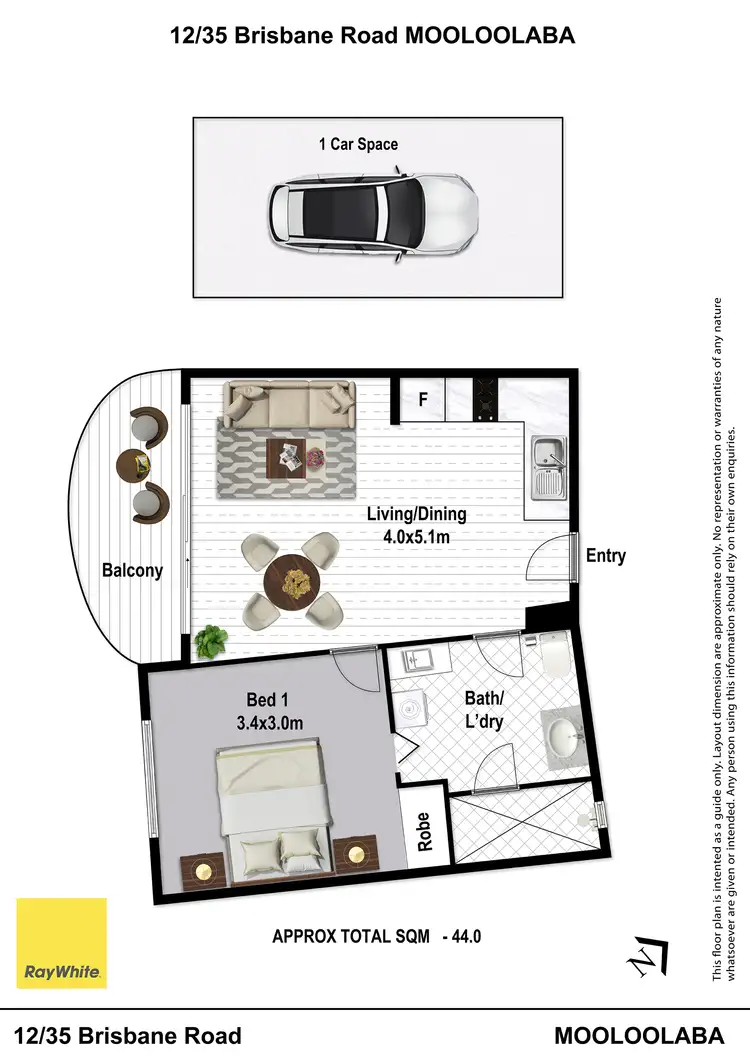 Floorplan of Homely unit listing, 12/35 Brisbane Road, Mooloolaba QLD 4557