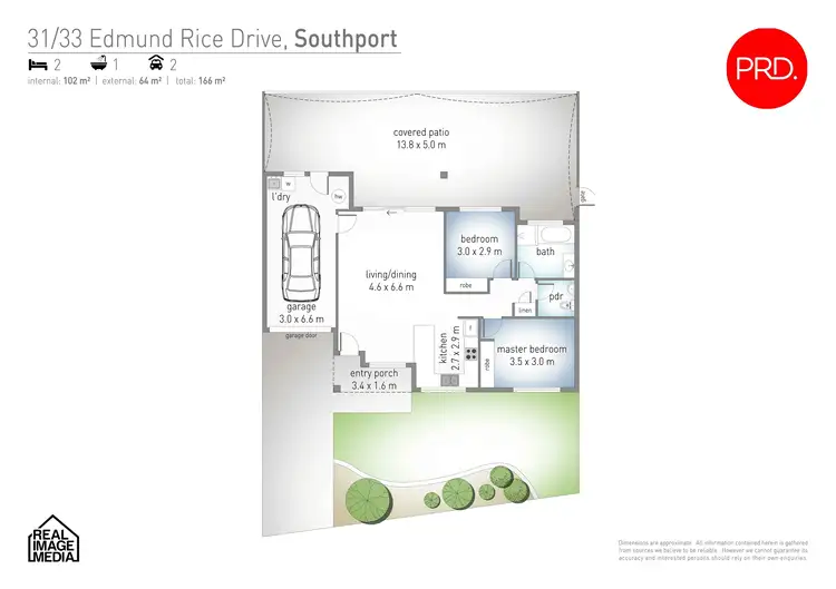Floorplan of Homely semi-detached listing, 31/33 Edmund Rice Drive, Southport QLD 4215