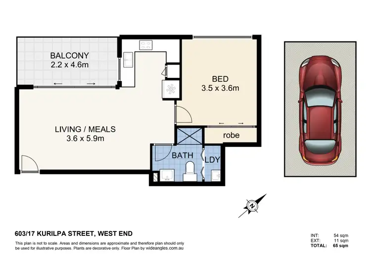 Floorplan of Homely apartment listing, 603/17-19 Kurilpa Street, West End QLD 4101
