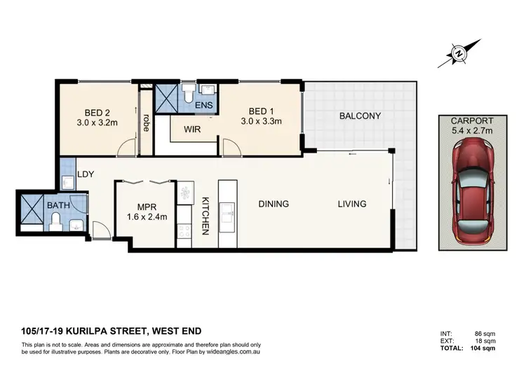 Floorplan of Homely apartment listing, 105/17-19 Kurilpa Street, West End QLD 4101