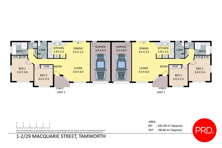 Floorplan of Homely semi-detached listing, 1-2/29 Macquarie Street, Tamworth NSW 2340