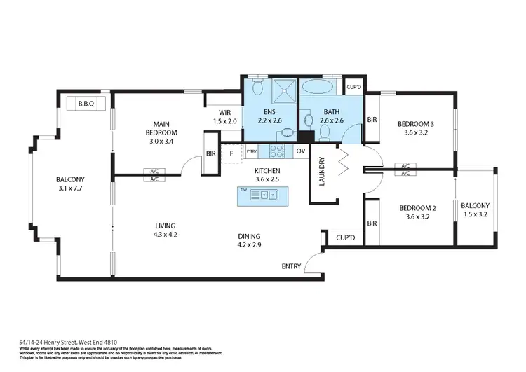 Floorplan of Homely unit listing, 54/14-24 Henry Street, West End QLD 4810