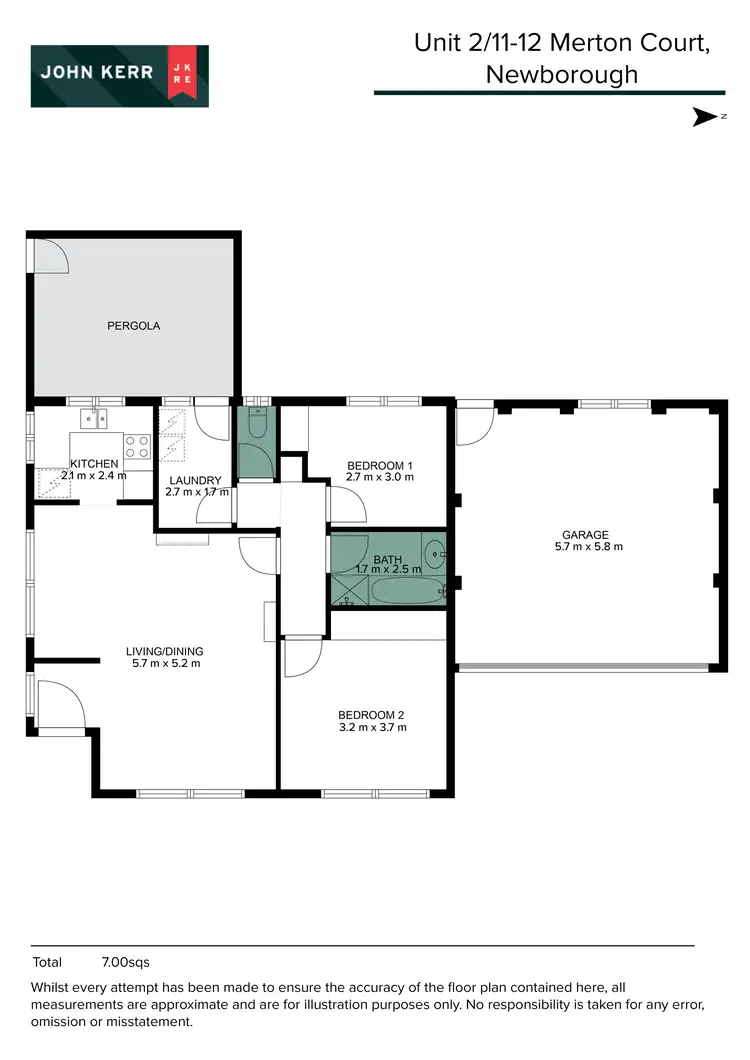 Floorplan of Homely unit listing, 2/11-12 Merton Court, Newborough VIC 3825