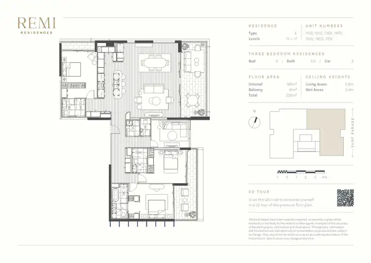 Floorplan of Homely apartment listing, 1502/122 Surf Parade, Broadbeach QLD 4218