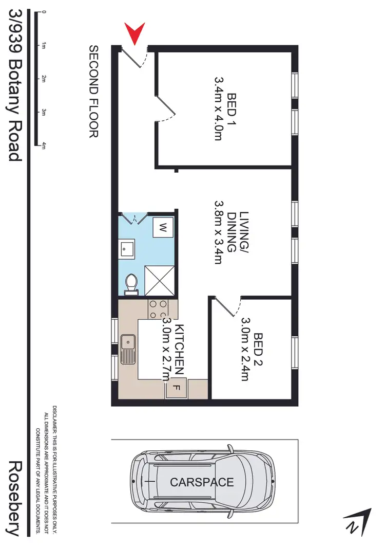 Floorplan of Homely unit listing, 3/939 Botany Road, Rosebery NSW 2018