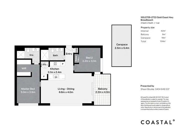 Floorplan of Homely apartment listing, 100/2729 Gold Coast Highway, Broadbeach QLD 4218