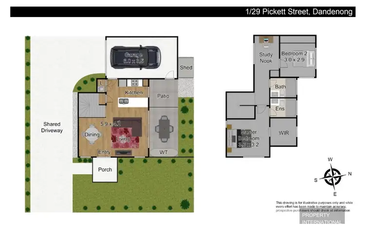Floorplan of Homely townhouse listing, 1/29 Pickett Street, Dandenong VIC 3175