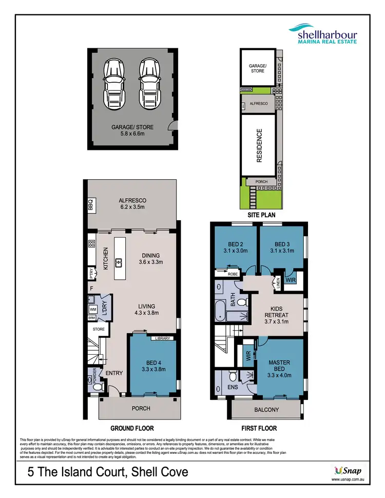 Floorplan of Homely townhouse listing, 5 The Island Court, Shell Cove NSW 2529
