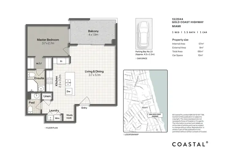 Floorplan of Homely unit listing, 13/2044 Gold Coast Highway, Miami QLD 4220