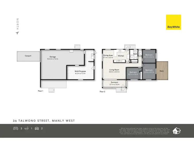 Floorplan of Homely house listing, 36 Talwong Street, Manly West QLD 4179