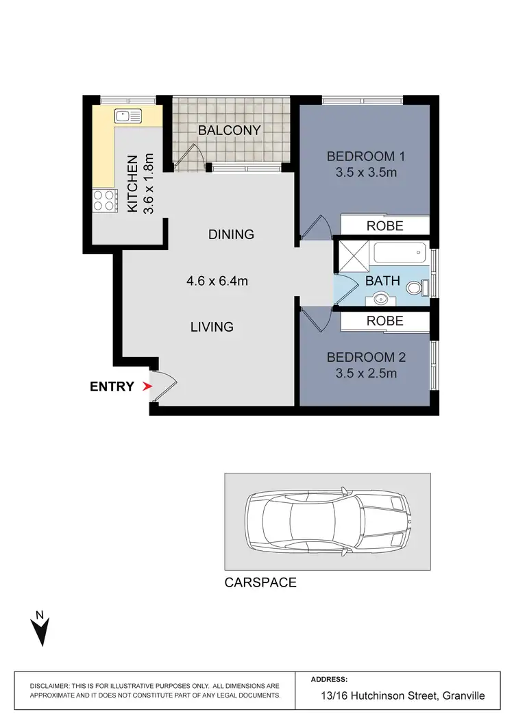 Floorplan of Homely unit listing, 13/16 Hutchinson Street, Granville NSW 2142
