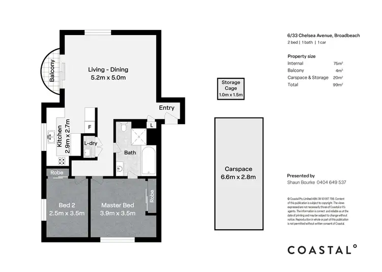 Floorplan of Homely apartment listing, 6/33 Chelsea Avenue, Broadbeach QLD 4218