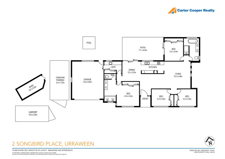 Floorplan of Homely house listing, 2 Songbird Place, Urraween QLD 4655