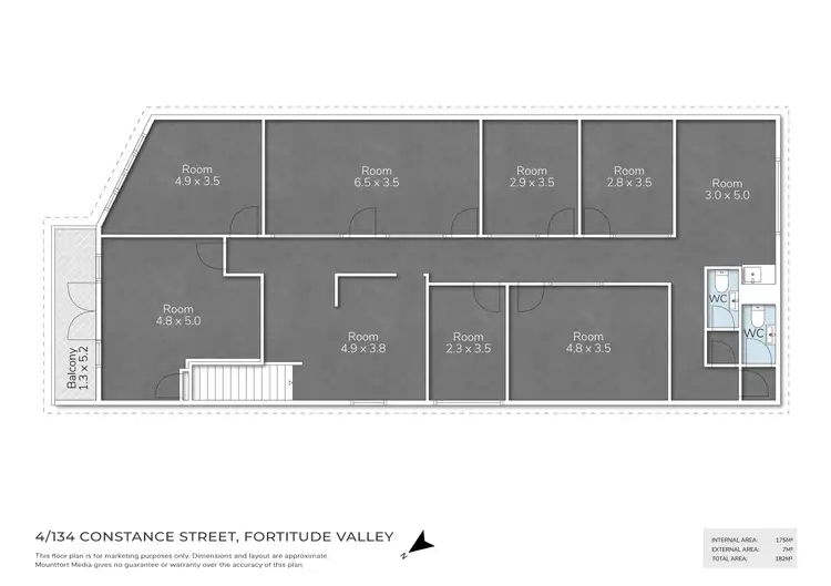 Floorplan of Homely unit listing, 4/134 Constance Street, Fortitude Valley QLD 4006