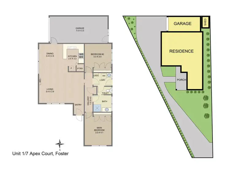 Floorplan of Homely unit listing, 1/7 Apex Crt, Foster VIC 3960