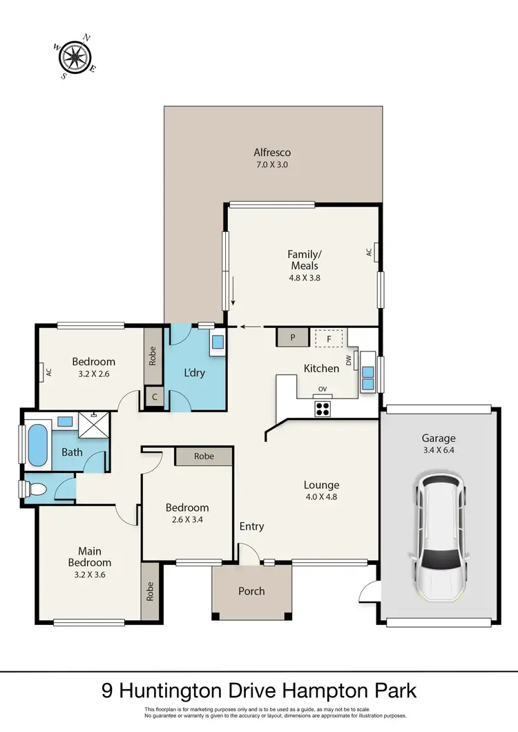 Floorplan of Homely house listing, 9 Huntington Drive, Hampton Park VIC 3976
