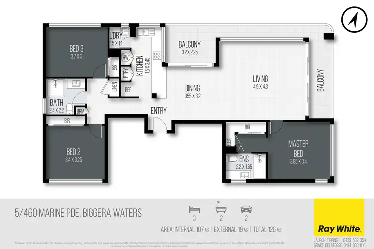 Floorplan of Homely apartment listing, 5/460 Marine Parade, Biggera Waters QLD 4216