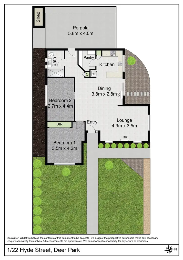 Floorplan of Homely unit listing, 1/22 Hyde Street, Deer Park VIC 3023