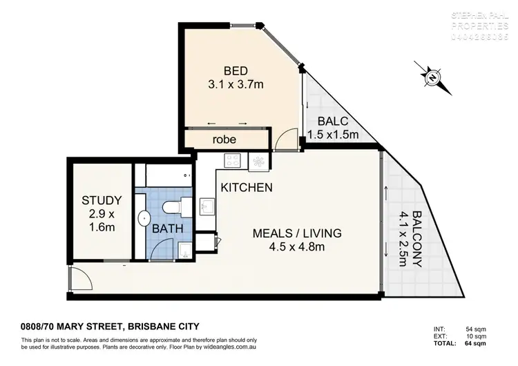 Floorplan of Homely unit listing, 808/70 Mary Street, Brisbane City QLD 4000