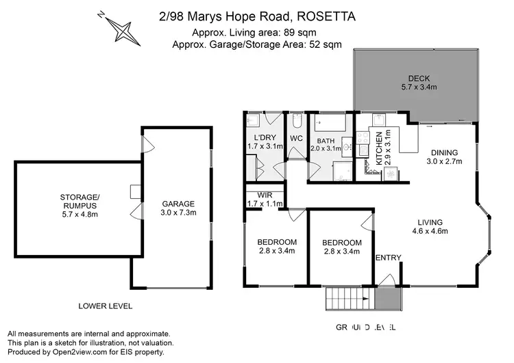 Floorplan of Homely house listing, 2/98 Marys Hope Road, Rosetta TAS 7010
