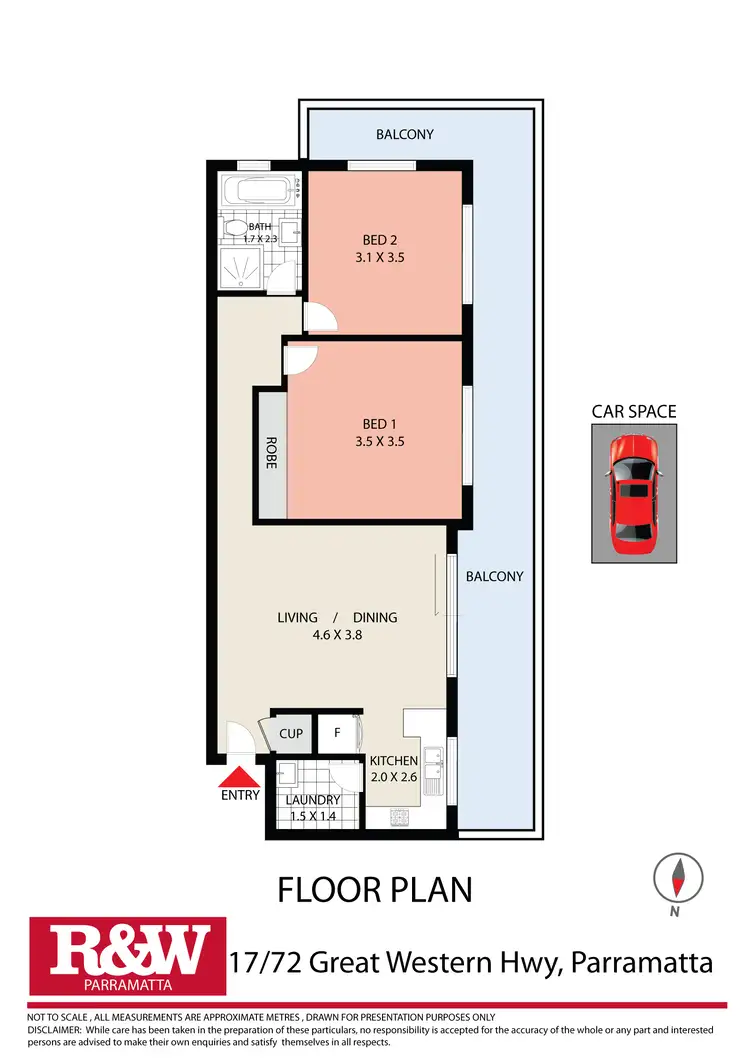 Floorplan of Homely unit listing, 17/72 Great Western Highway, Parramatta NSW 2150