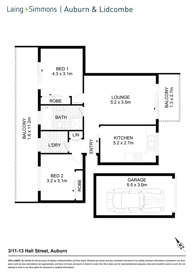 Floorplan of Homely unit listing, 3/11-13 Hall St, Auburn NSW 2144