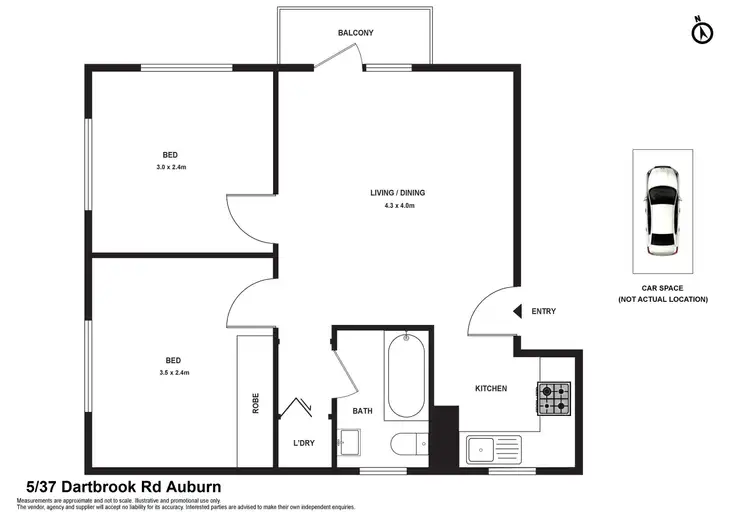 Floorplan of Homely unit listing, 5/37 Dartbrook Rd, Auburn NSW 2144