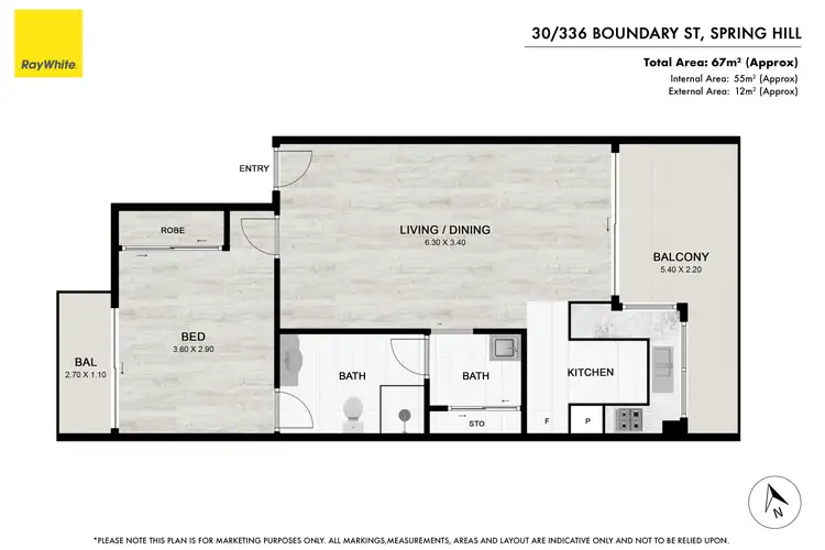 Floorplan of Homely apartment listing, 30/336 Boundary Street, Spring Hill QLD 4000