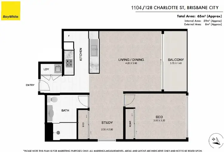Floorplan of Homely apartment listing, 1104/128 Charlotte Street, Brisbane City QLD 4000