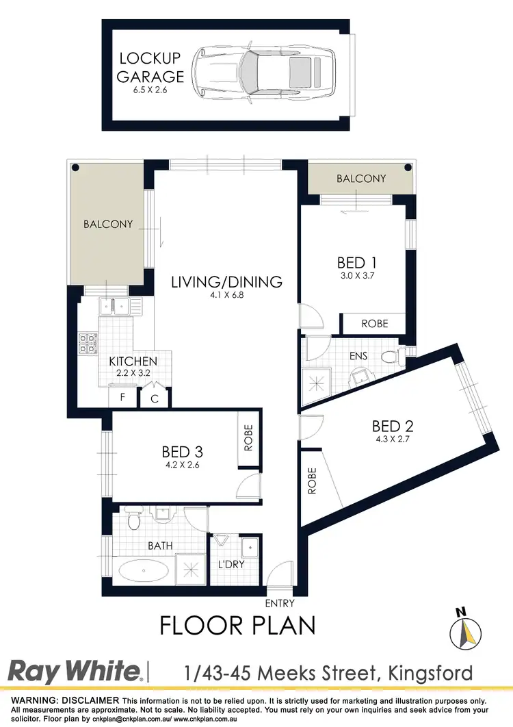 Floorplan of Homely apartment listing, 1/43-45 Meeks Street, Kingsford NSW 2032