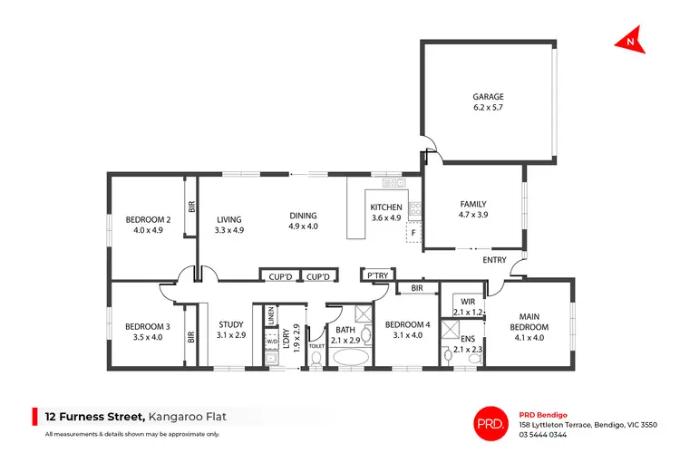 Floorplan of Homely house listing, 12 Furness Street, Kangaroo Flat VIC 3555