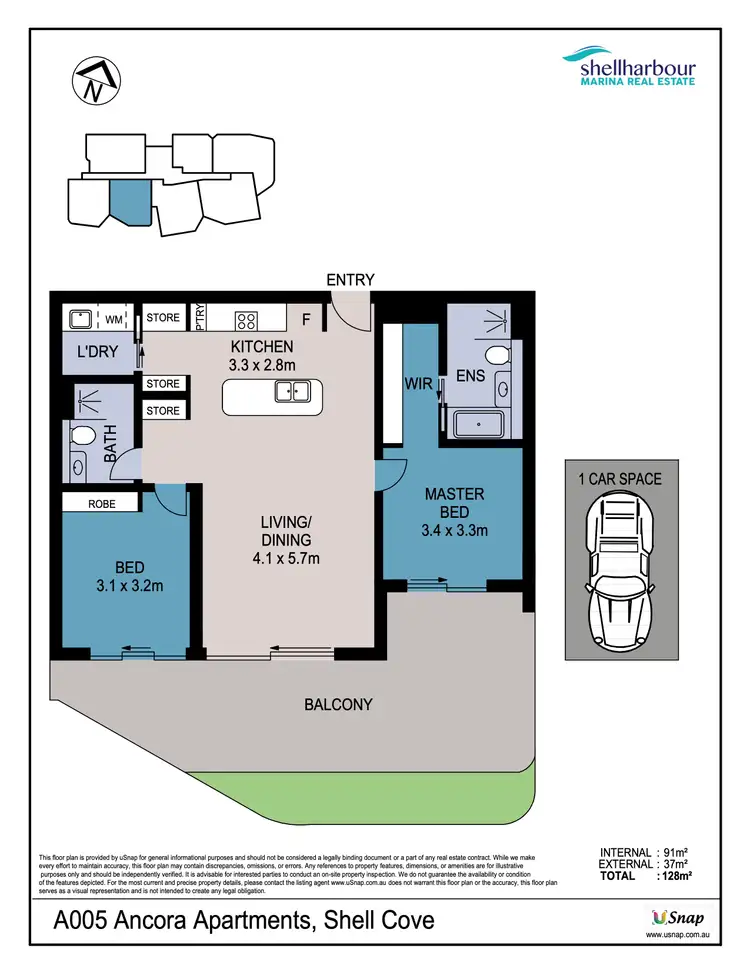 Floorplan of Homely apartment listing, G05/11 Lapwing Avenue, Shell Cove NSW 2529