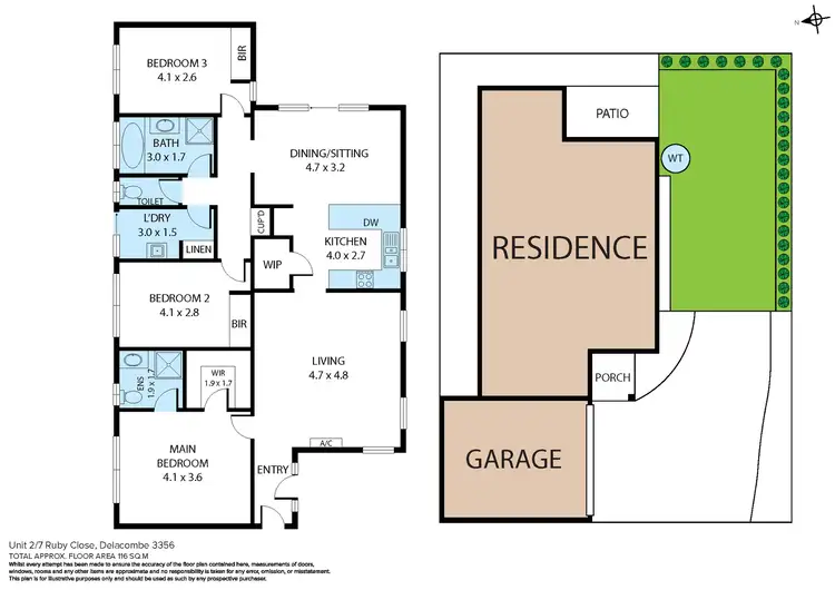 Floorplan of Homely townhouse listing, 2/7 Ruby Close, Delacombe VIC 3356