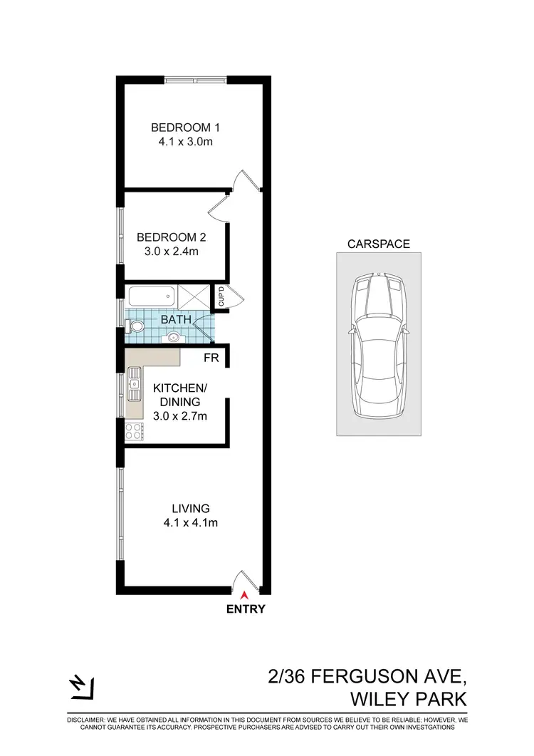 Floorplan of Homely apartment listing, 2/36 Ferguson Avenue, Wiley Park NSW 2195