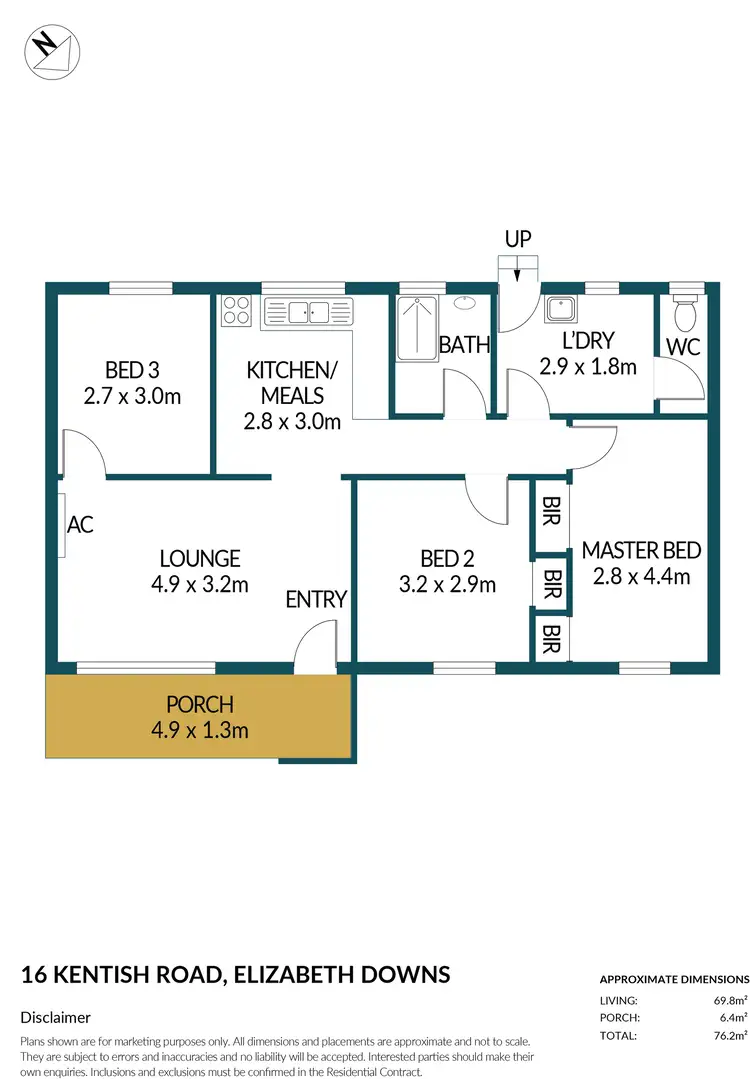 Floorplan of Homely house listing, 16 Kentish Road, Elizabeth Downs SA 5113
