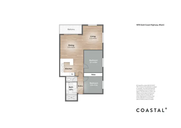 Floorplan of Homely apartment listing, 6/1976 Gold Coast Highway, Miami QLD 4220