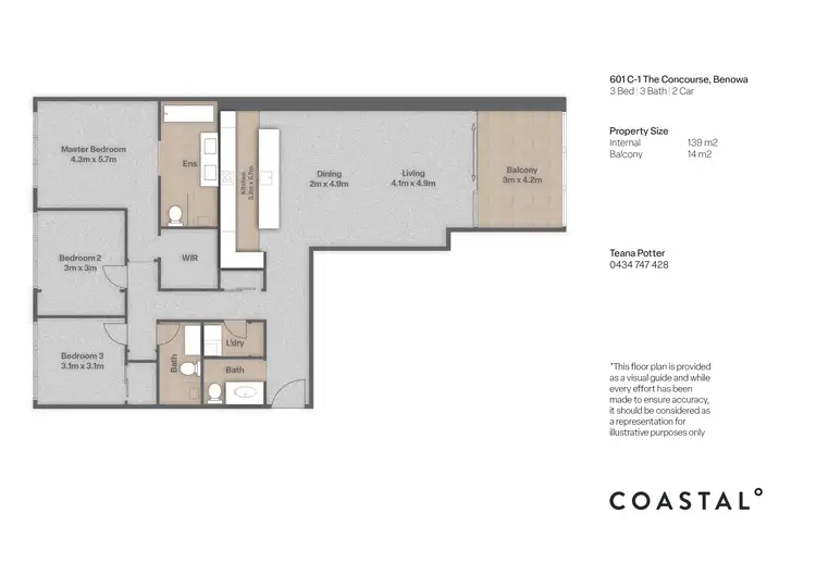 Floorplan of Homely apartment listing, 601C/1 The Concourse, Benowa QLD 4217